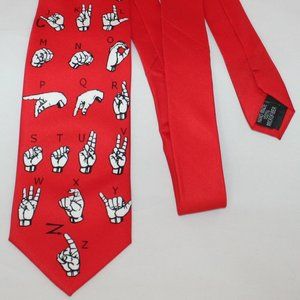 Wild Ties Sign Language Alphabet Microfiber Tie